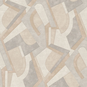 Geometric pattern wallpaper beige-gray MU3404 Muse, Grandeco