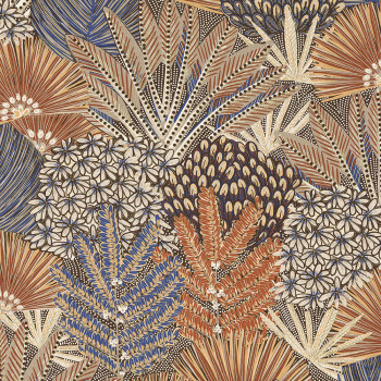 Non-woven wallpaper, leaves, flowers MU3308 Muse, Grandeco