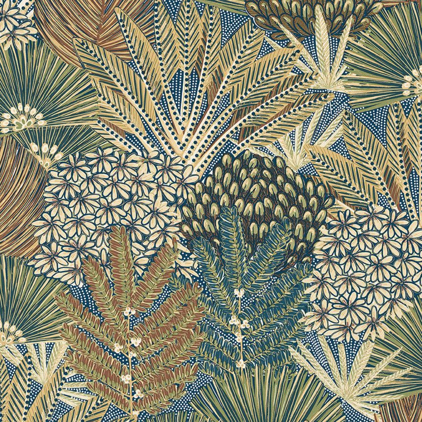 Non-woven wallpaper, leaves, flowers MU3306 Muse, Grandeco