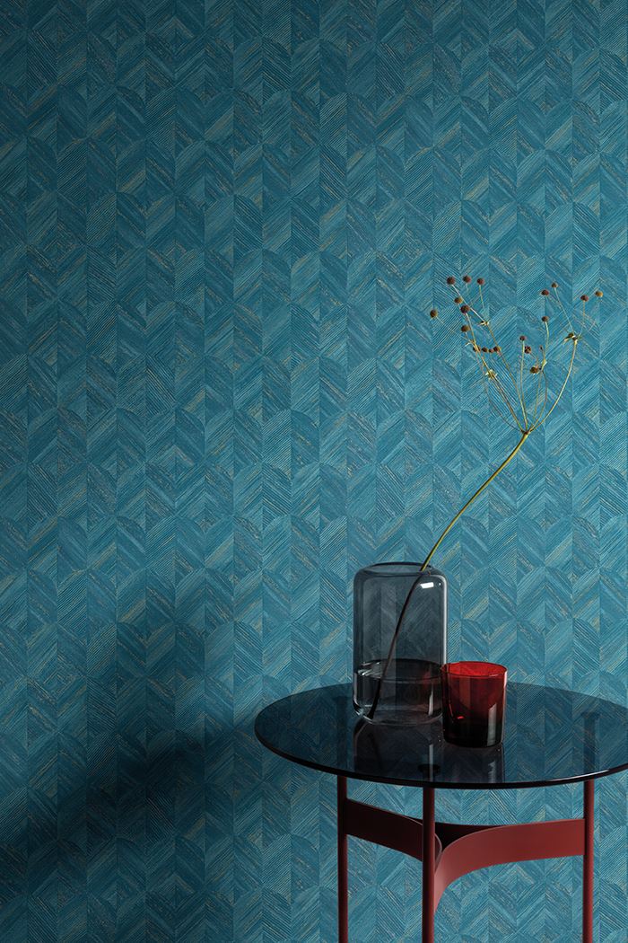 Geometric pattern wallpaper blue MU3206 Muse, Grandeco