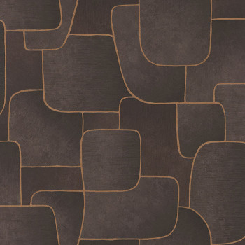 Geometric pattern wallpaper brown chocolate MU3105 Muse, Grandeco