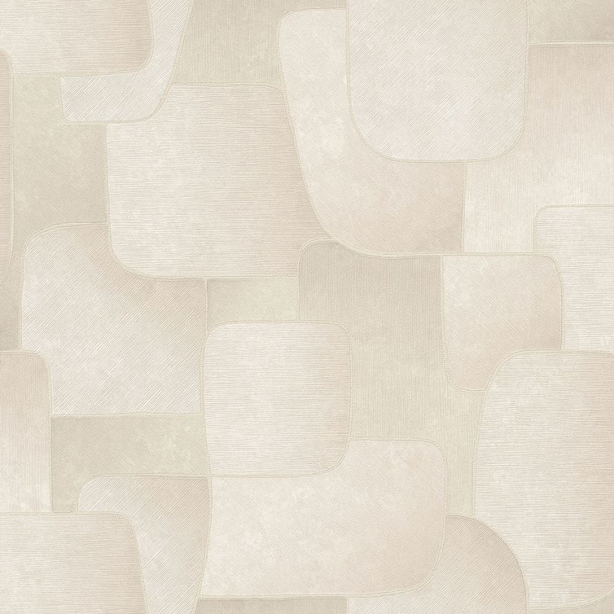 Geometric pattern wallpaper, cream color MU3102 Muse, Grandeco