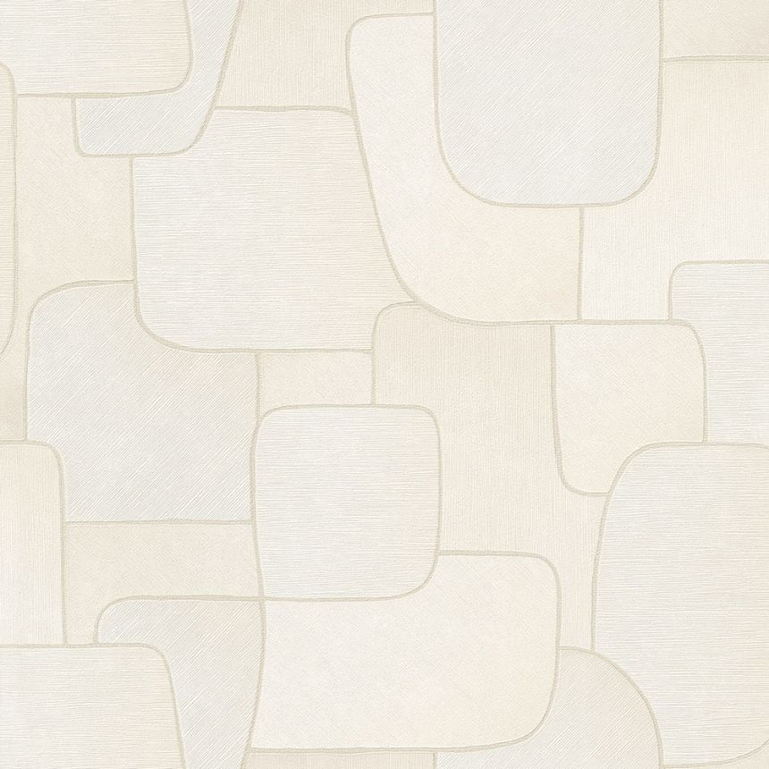 Geometric pattern wallpaper, cream color MU3101 Muse, Grandeco