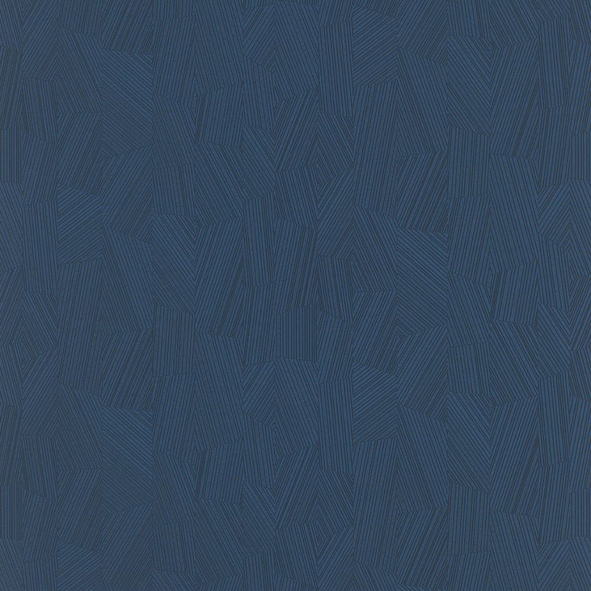 Geometric pattern wallpaper, dark blue with metallic reflections MU3008 Muse, Grandeco