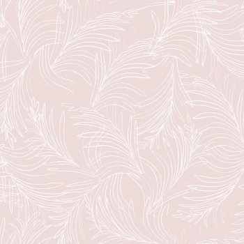 Pink non-woven wallpaper palm leaves 6507-4, Batabasta, ICH Wallcoverings