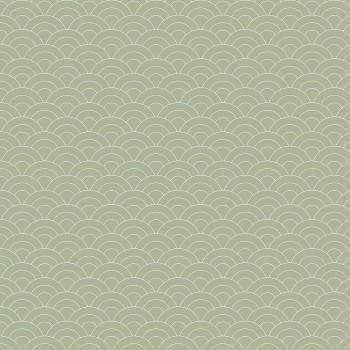 Green non-woven wallpaper, arched pattern 6506-3, Batabasta, ICH Wallcoverings