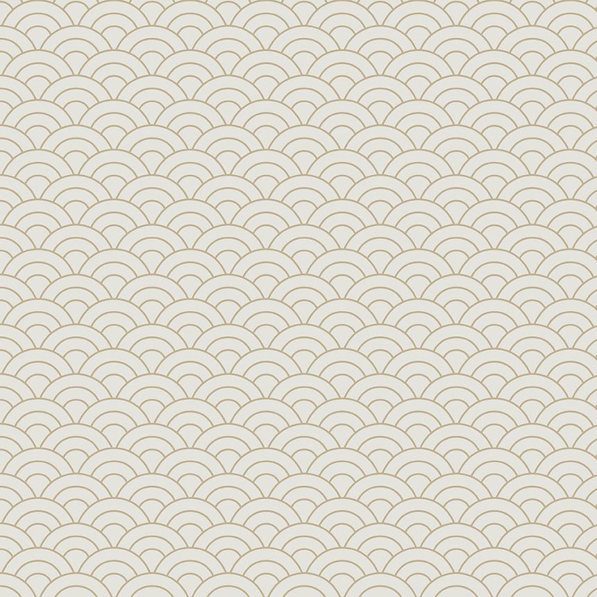 Beige-gold non-woven wallpaper, arched pattern 6506-2, Batabasta, ICH Wallcoverings