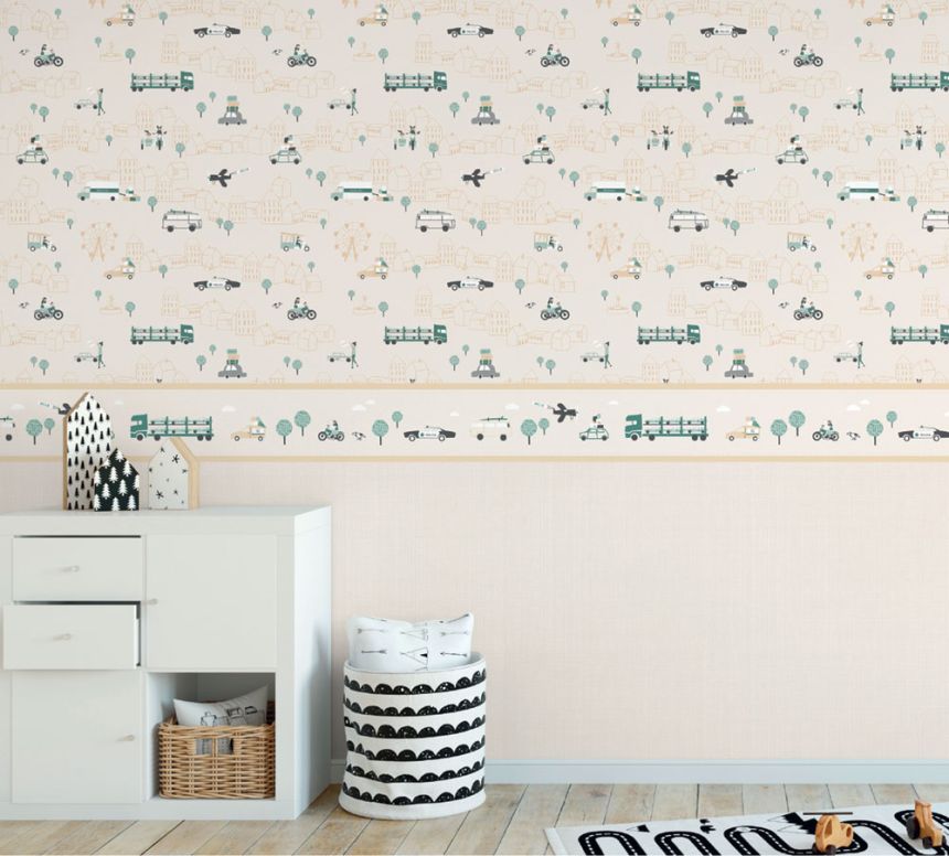 Beige monochrome wallpaper-imitation fabric 7010-2, Noa, ICH Wallcovering