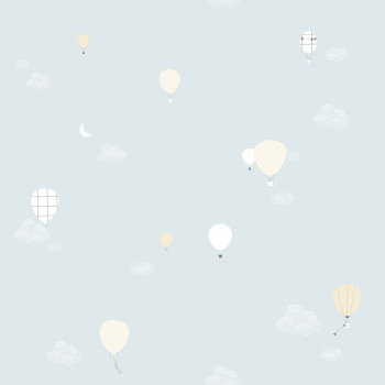 Menthol children's wallpaper - clouds, balloons 7001-1, Noa, ICH Wallcoverings