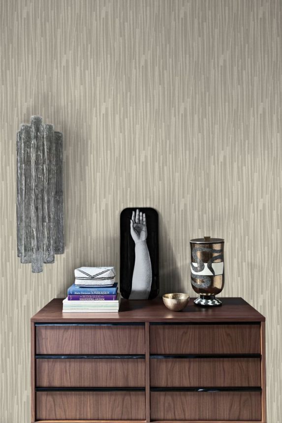 Brown non-woven stripes wallpaper 32111, Textilia, Limonta