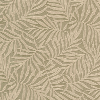 Brown non-woven wallpaper with leaves 31805, Textilia, Limonta