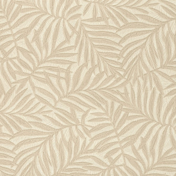 Beige non-woven wallpaper with leaves 31804, Textilia, Limonta