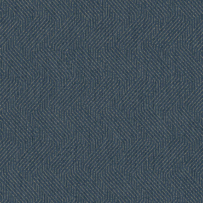 Blue non-woven wallpaper with a graphic retro pattern M35901, Couleurs 2, Ugépa