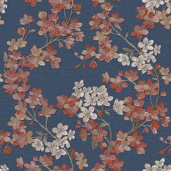 Luxury blue non-woven floral wallpaper  GR322206, Grace, Design ID