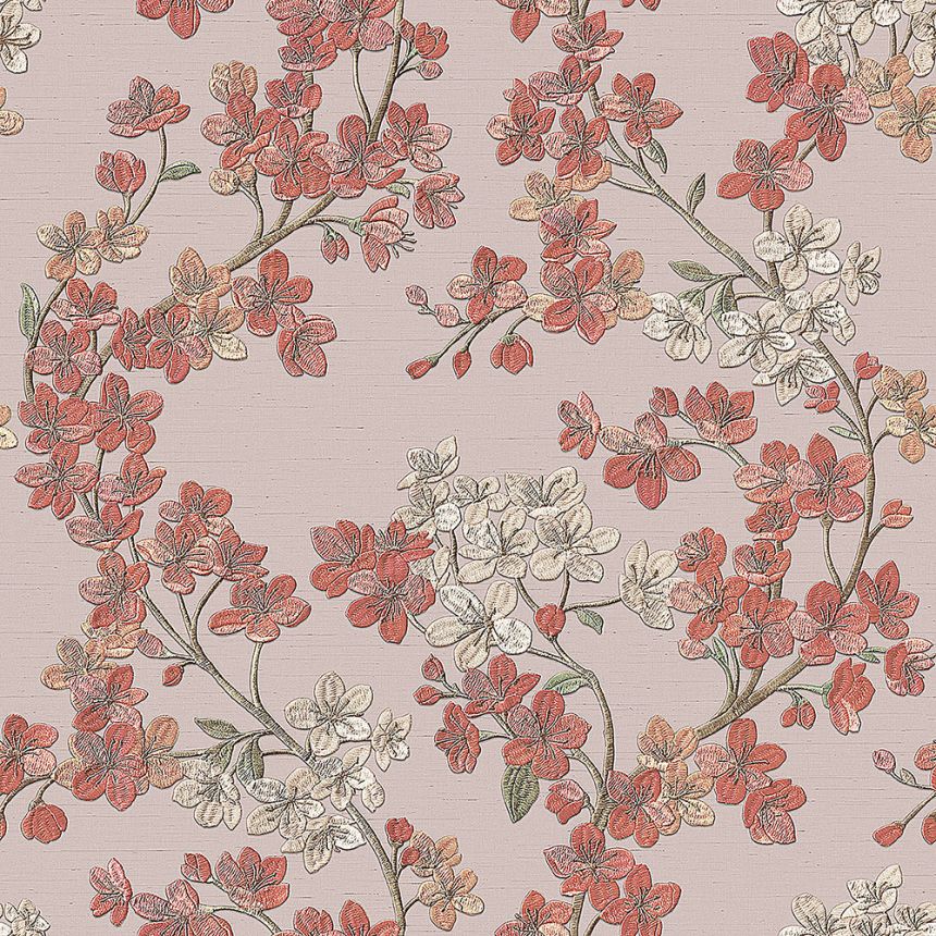 Luxury pink non-woven floral wallpaper GR322204, Grace, Design ID