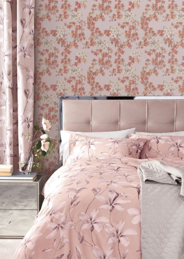 Luxury pink non-woven floral wallpaper GR322204, Grace, Design ID