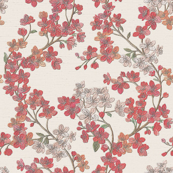 Luxury cream non-woven floral wallpaper GR322203, Grace, Design ID