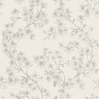 Luxury cream non-woven floral wallpaper GR322201, Grace, Design ID