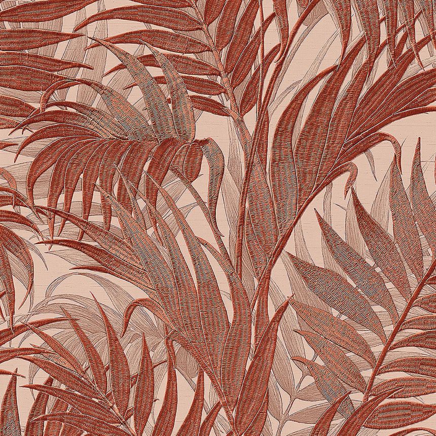 Luxury brown-orange wallpaper, palm leaves GR322107, Grace, Design ID