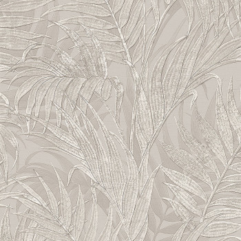 Luxury gray-silver non-woven palm leaves wallpaper GR322103, Grace, Design ID