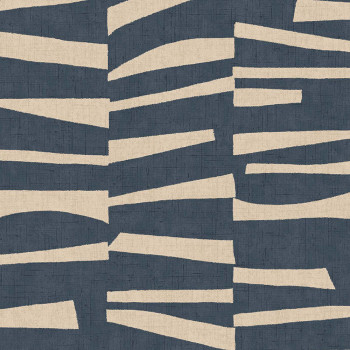 Blue-beige retro geometric pattern wallpaper 318022, Twist, Eijffinger
