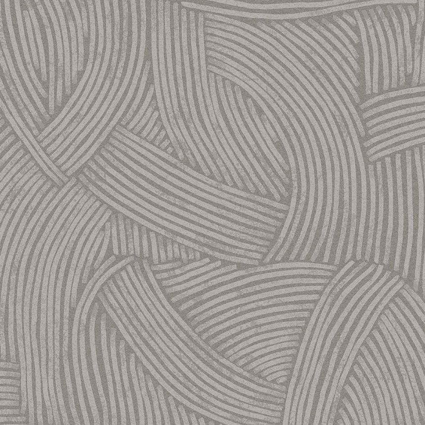 Gray wallpaper with graphic ethno pattern 318015, Twist, Eijffinger