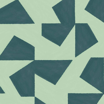 Green retro geometric pattern wallpaper 318042, Twist, Eijffinger