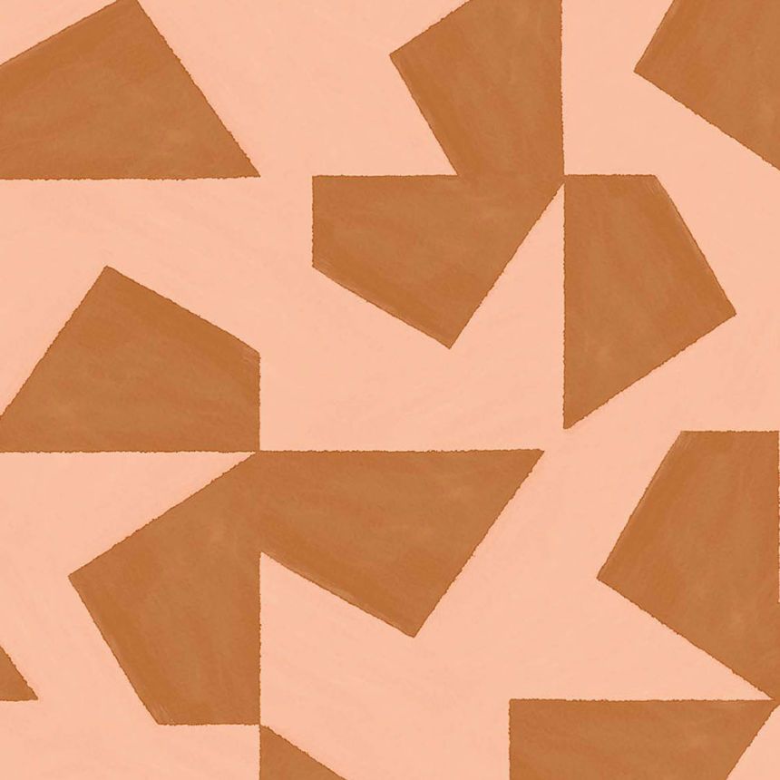 Brown-pink retro geometric pattern wallpaper 318041, Twist, Eijffinger