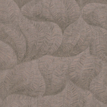 Brown-gray non-woven wallpaper, leaves 221143, Rivi?ra Maison 3, BN Walls