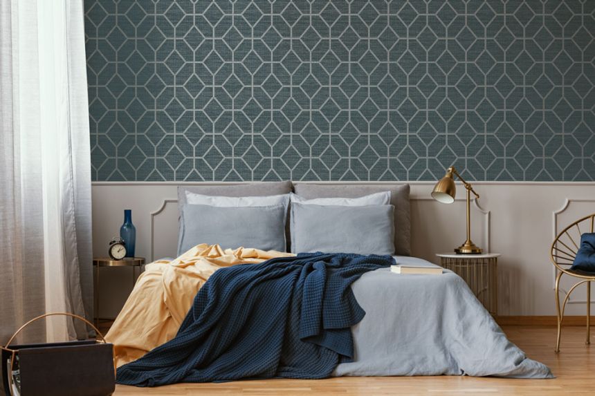 Luxury turquoise geometric pattern wallpaper 112657, Opulence, Graham & Brown