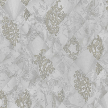 Luxury gray wallpaper with metallic ornaments M31927, Magnifica Murella, Zambaiti Parati