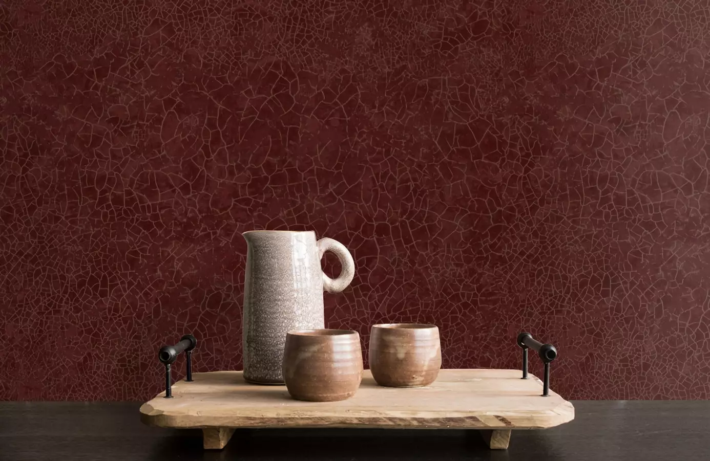 Luxury burgundy-gold stucco plaster wallpaper M31914, Magnifica Murella, Zambaiti Parati