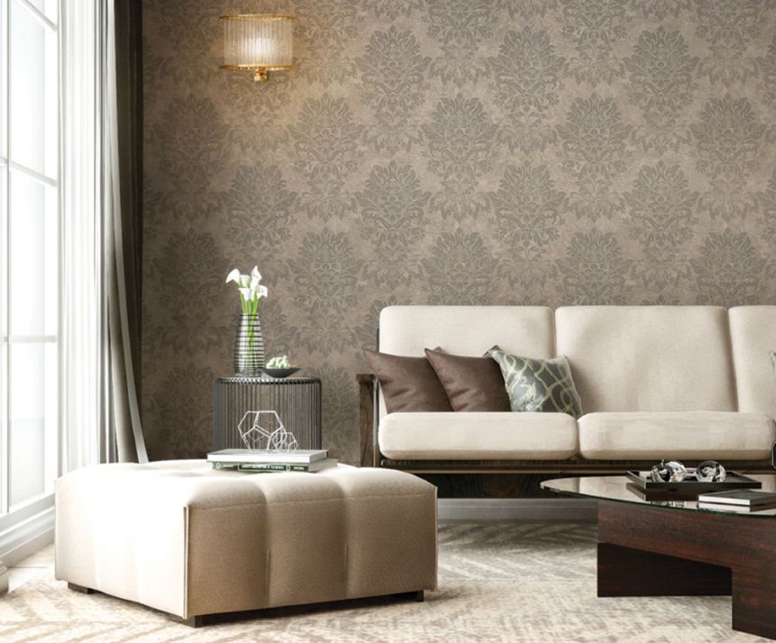 Luxury brown wallpaper ornaments M13019, Murella Italia, Zambaiti Parati