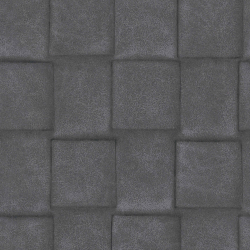 Black non-woven 3D wallpaper, imitation leather 221112, Rivi?ra Maison 3, BN Walls