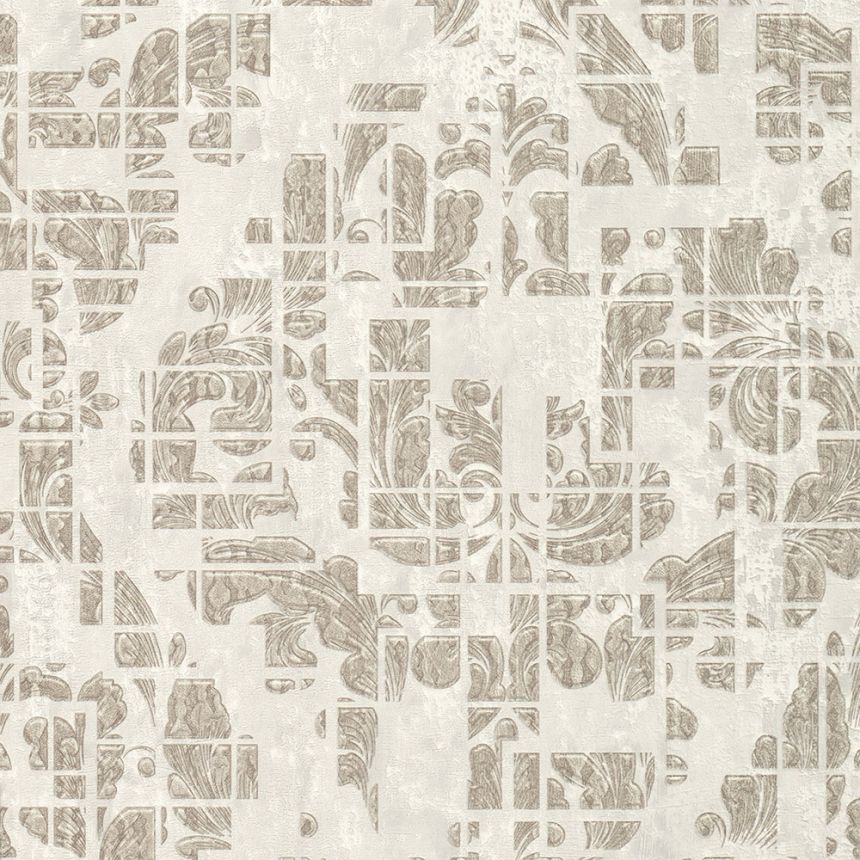 Beige non-woven baroque wallpaper 28707, Kaleido, Limonta