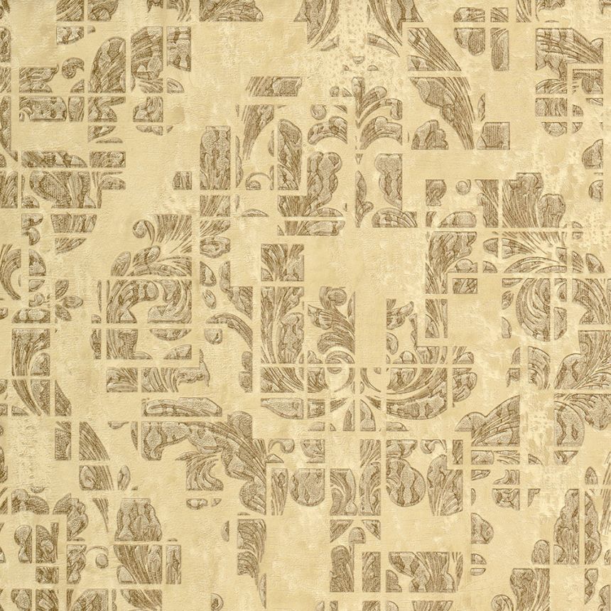 Beige non-woven baroque wallpaper 28702, Kaleido, Limonta