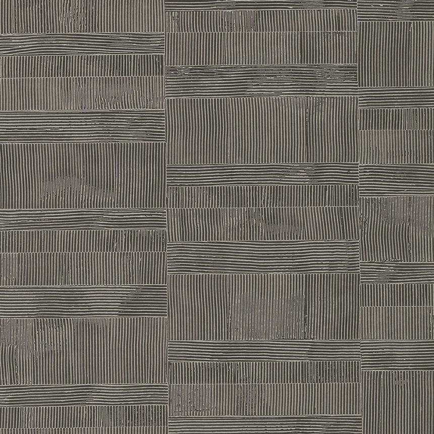 Luxury geometric wallpaper silver black 64613, Materea, Limonta