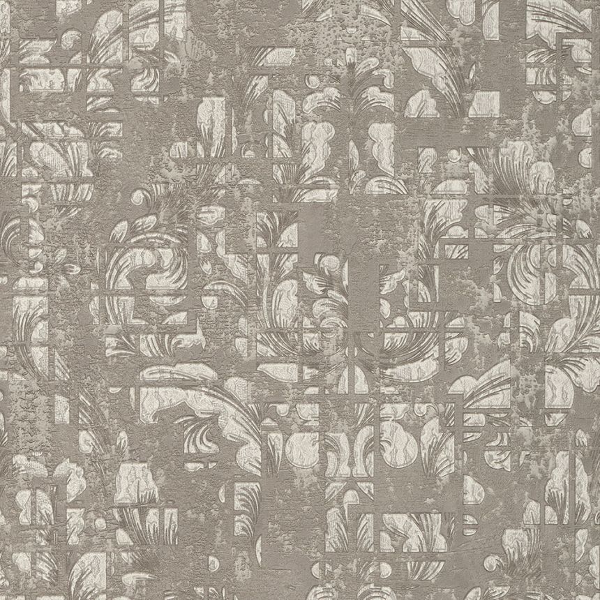 Brown non-woven baroque wallpaper 28717, Kaleido, Limonta