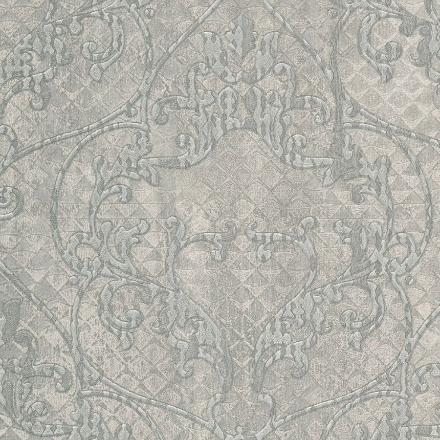 Gray non-woven baroque wallpaper 28517, Kaleido, Limonta