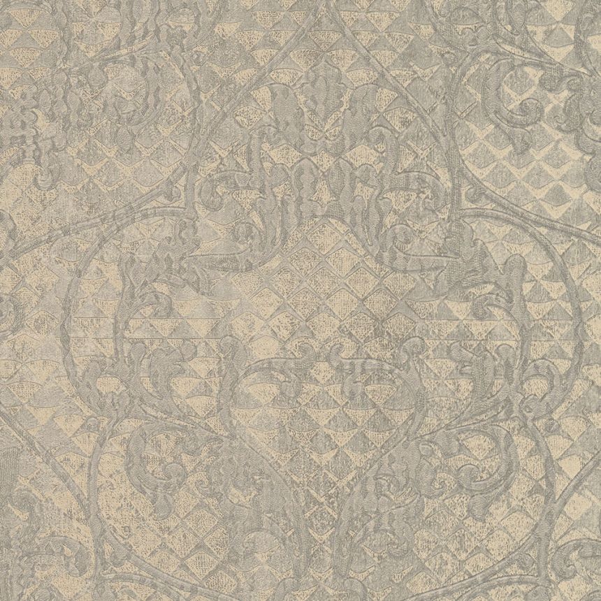 Brown non-woven baroque wallpaper 28516, Kaleido, Limonta