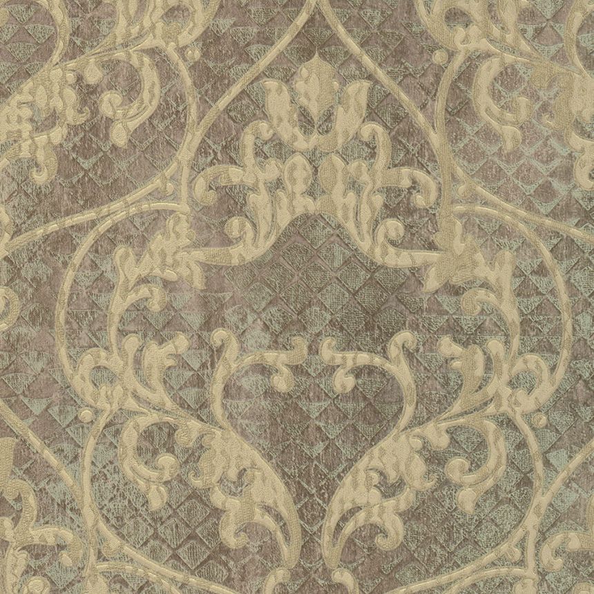 Brown non-woven baroque wallpaper 28508, Kaleido, Limonta