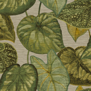 Textured non-woven wallpaper, leaves TA25052 Tahiti, Decoprint