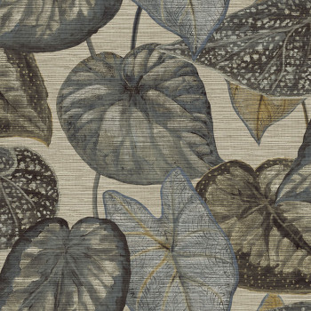 Textured non-woven wallpaper, leaves TA25051 Tahiti, Decoprint