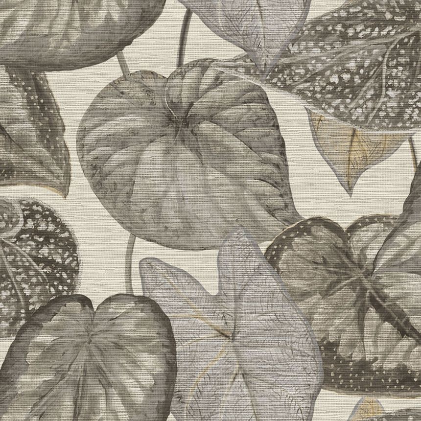 Textured non-woven wallpaper, leaves TA25050 Tahiti, Decoprint