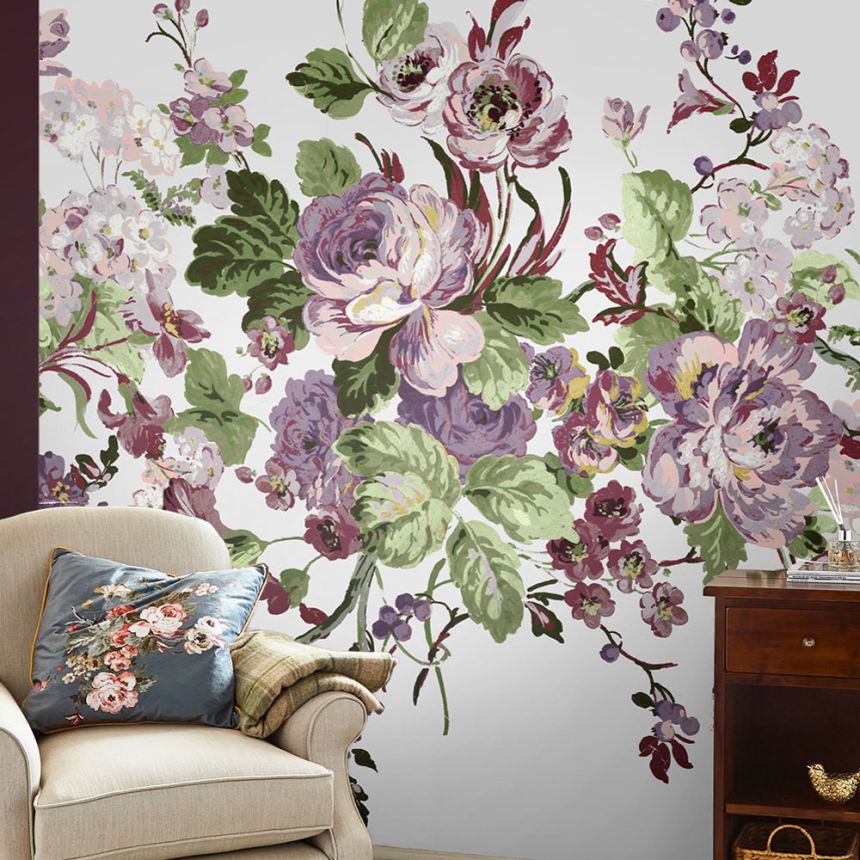 Non-woven flowers wall mural 115273, Laura Ashley 2, Graham & Brown