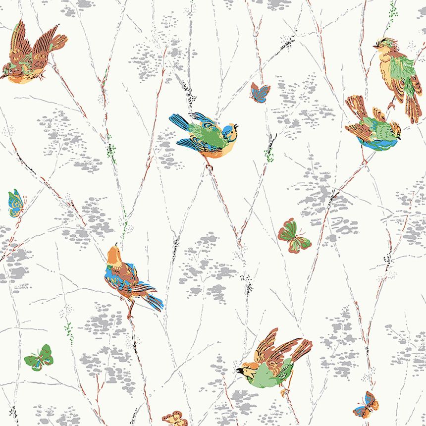 Non-woven wallpaper with birds 115260, Laura Ashley 2, Graham & Brown