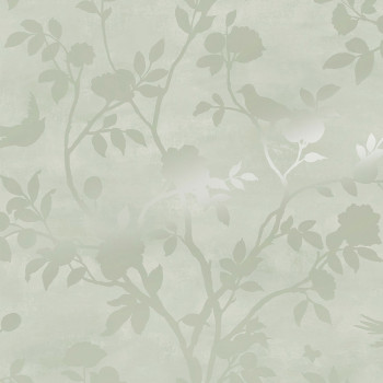 Non-woven wallpaper with flowers and birds 1133973, Laura Ashley, Graham & Brown