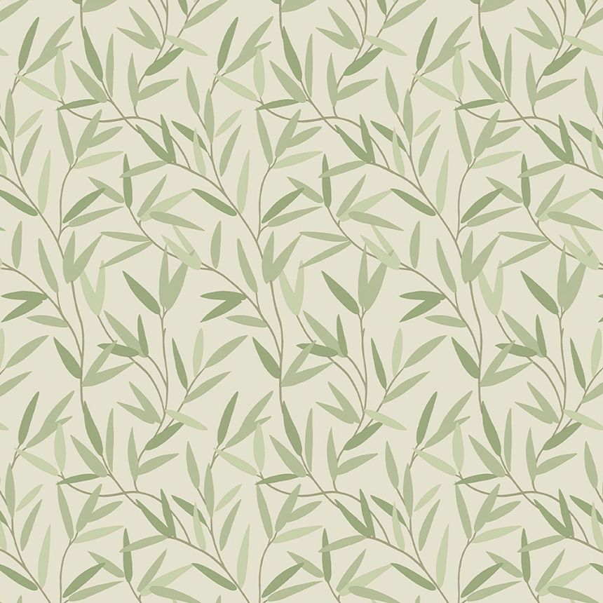 Non-woven wallpaper with green bamboo twigs 113364, Laura Ashley, Graham & Brown