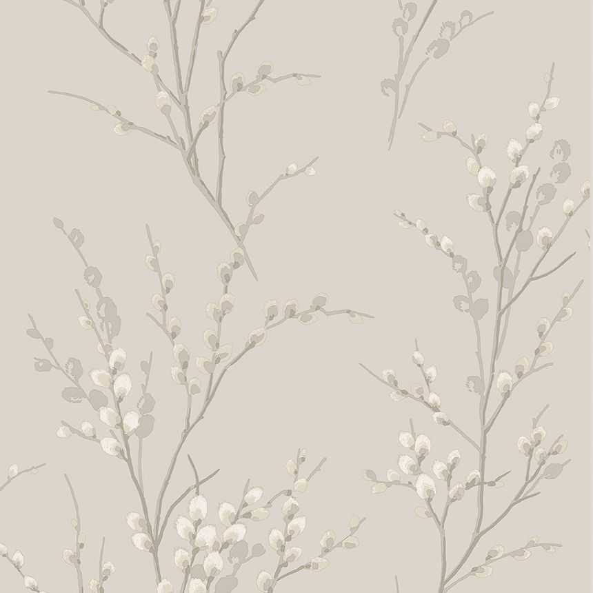 Non-woven wallpaper with catkins twigs 113361, Laura Ashley, Graham & Brown