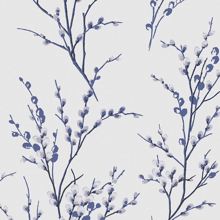 Non-woven wallpaper with catkins twigs 113360, Laura Ashley, Graham & Brown